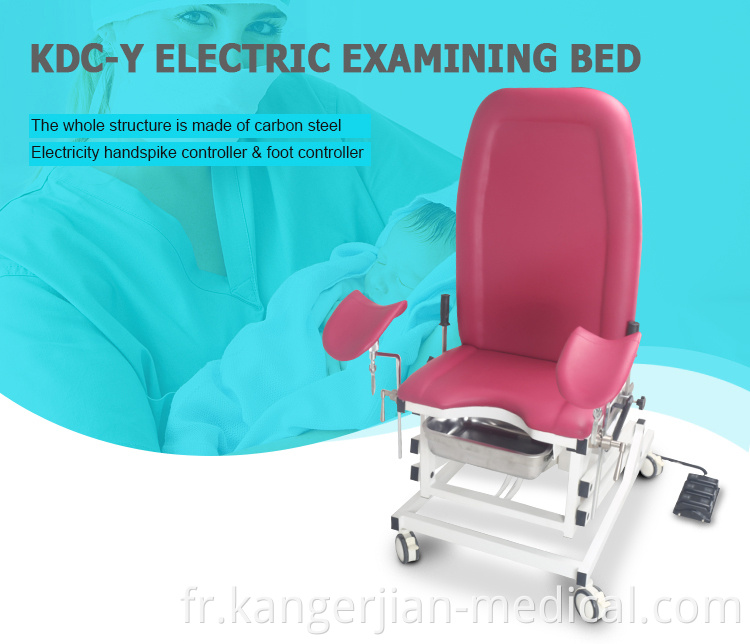 Canapé de lit de chaise d'examen de l'hôpital de gynécologie portable